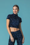 Moutaki sequin blue top