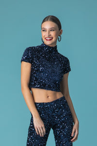 Moutaki sequin blue top