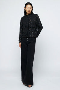 Black sequin tweed jacket