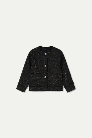 Black sequin tweed jacket