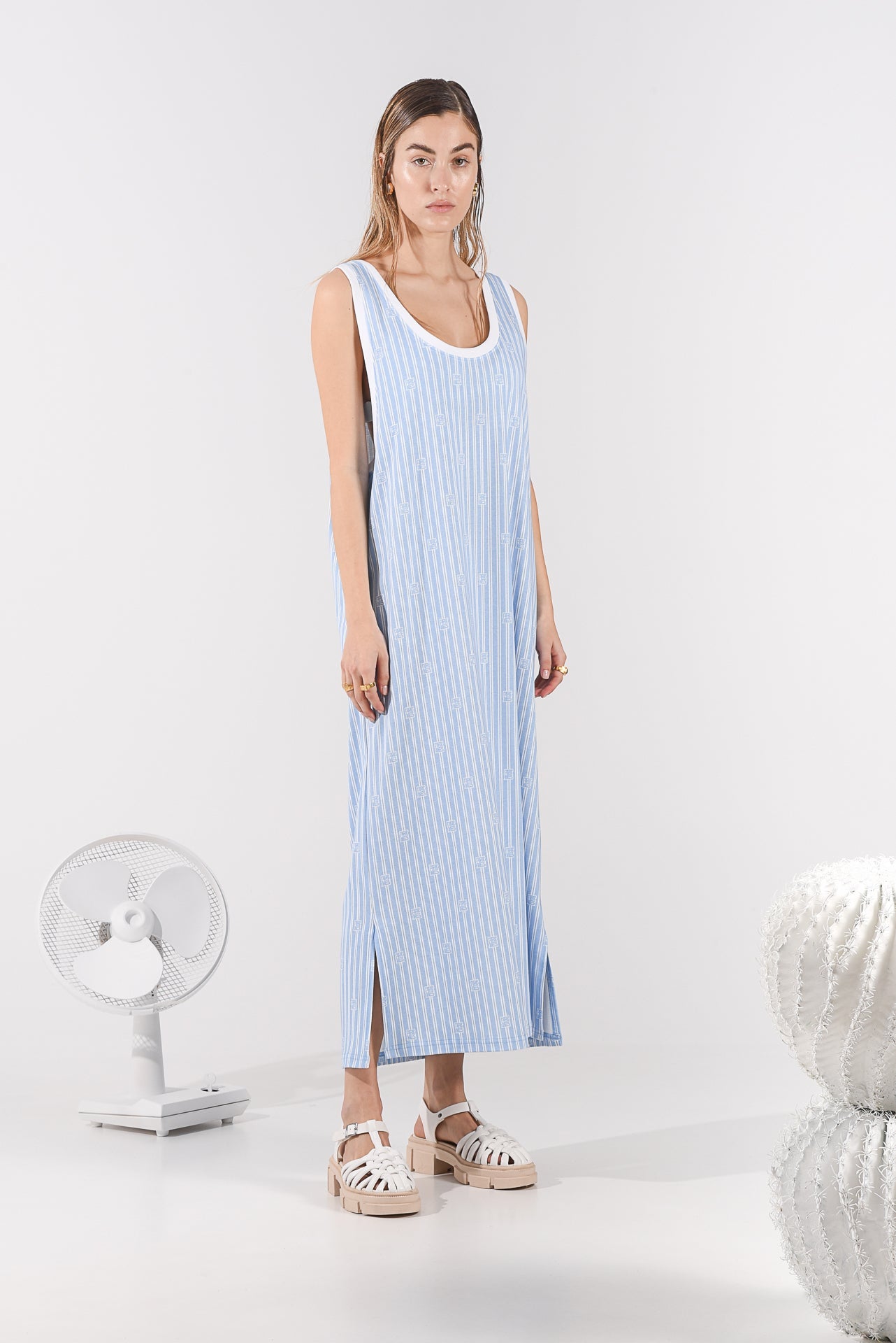 JOEY BASKET DRESS LIGHT BLUE