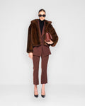 Short faux fur coat brown