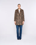 Leopard print single-breasted coat