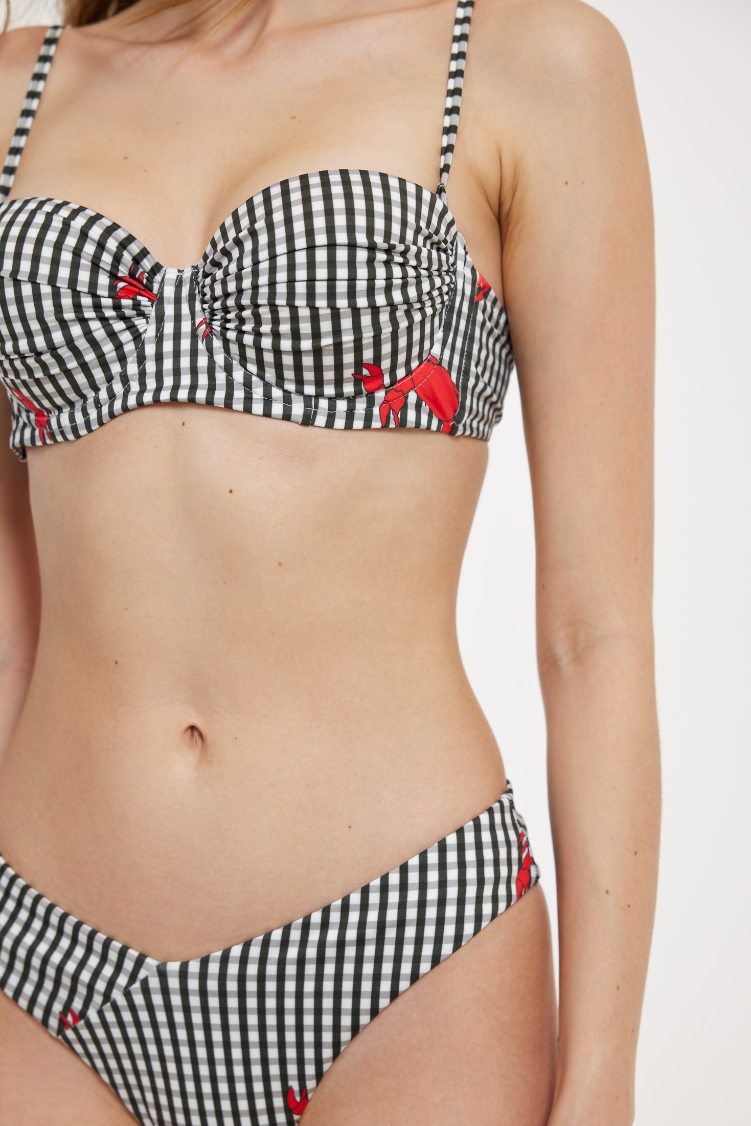 Serena Swim Top (Plaid black)