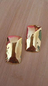 Gold rectangle earrings