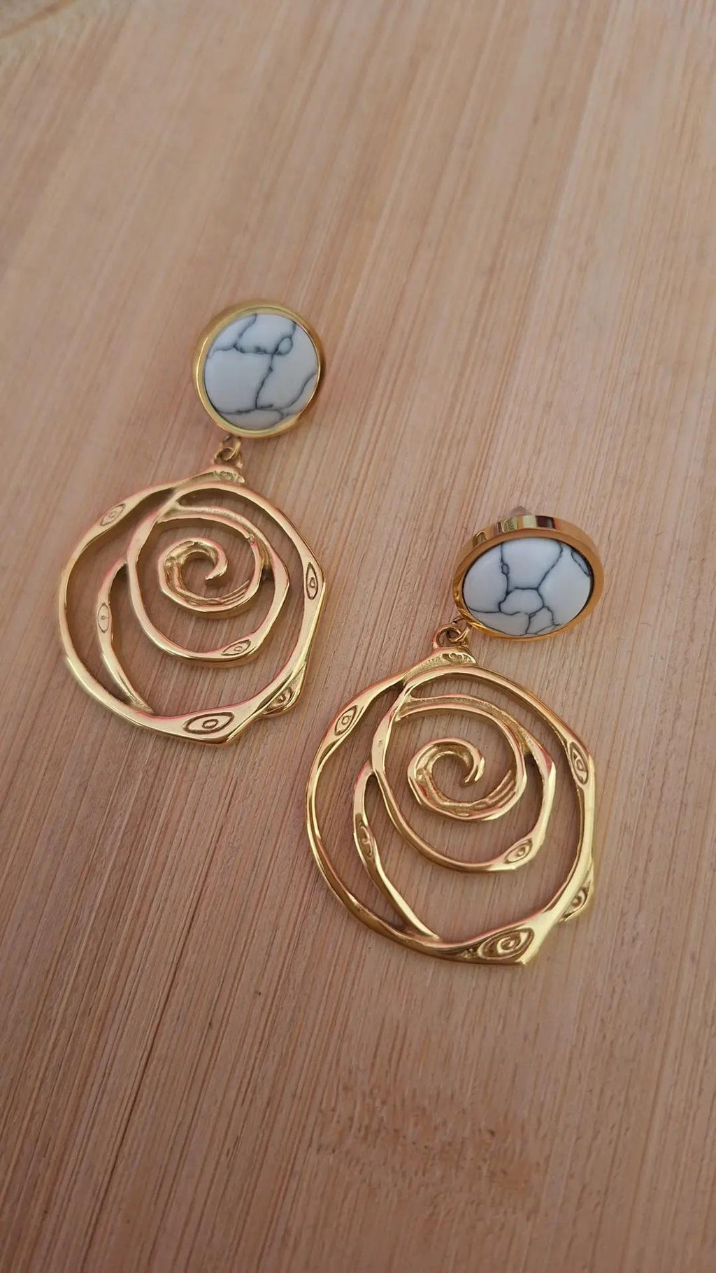 Circles marble earrings