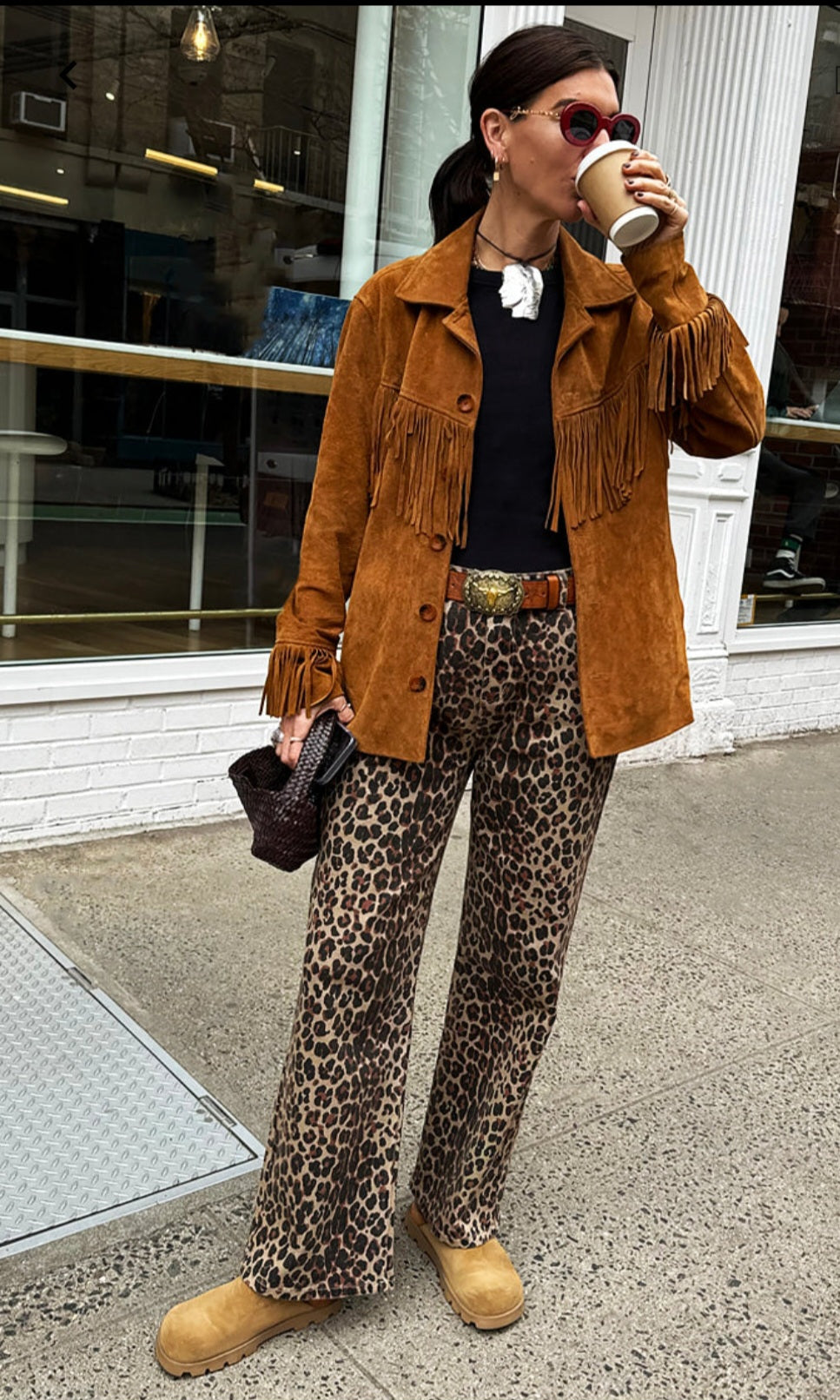 Leopard Lucia Scallop Detail Jeans