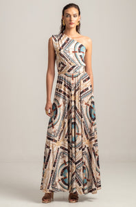 ANTHOPOSOPHY ONE SHOULDER MAXI DRESS