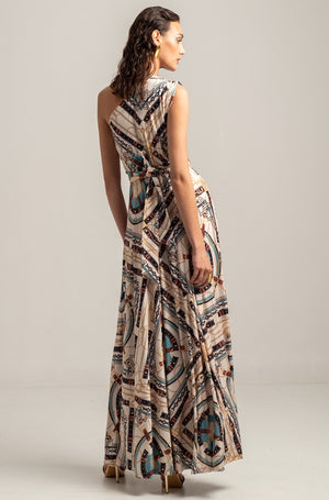 ANTHOPOSOPHY ONE SHOULDER MAXI DRESS