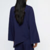 Asymmetrical blue knit sweater