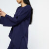 Asymmetrical blue knit sweater