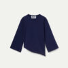 Asymmetrical blue knit sweater