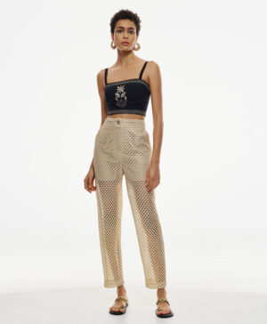 ACCESS PERFORATED GOLD PANTS