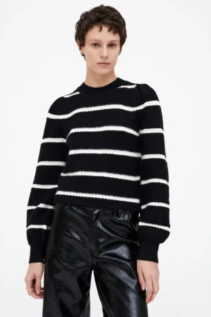 WILD PONY Black and white striped knit sweater