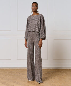 ACCESS SPARKLY WIDE-LEG SEQUIN PANTS