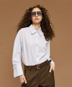 ACCESS ELEGANT STRIPED SHIRT WITH WIDE CUFFS