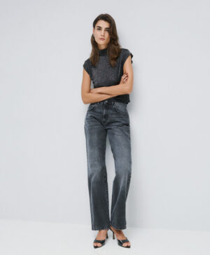 ACCESS BLACK STRAIGHT-LEG DENIM JEANS