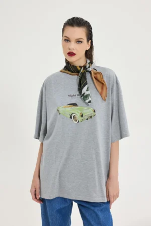 HEMITHEA Cheetah T-Shirt (Retro Car Grey)