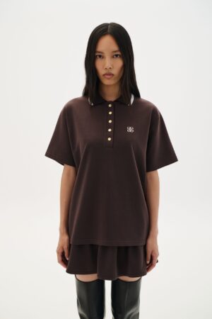 COMBOS Blouse Polo Stripe BROWN
