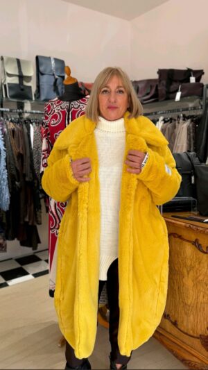 COLLECTIVA NOIR LONDON FUR COAT YELLOW