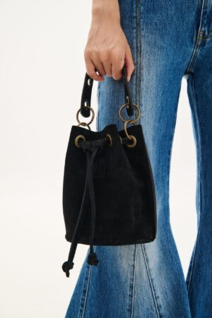 COMBOS Bag Suede Bucket Rings Black