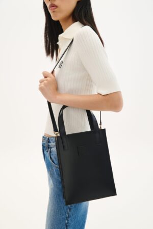 COMBOS Bag Tote Leather Strap Black