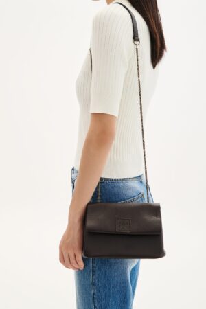 COMBOS Bag Leather Tote Chain BROWN