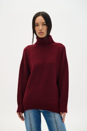 COMBOS Blouse Turtleneck Basic BORDEAUX