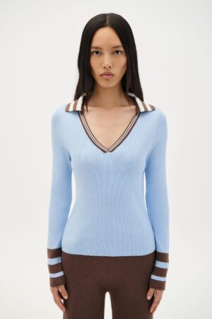 COMBOS Blouse Polo V LIGHT BLUE