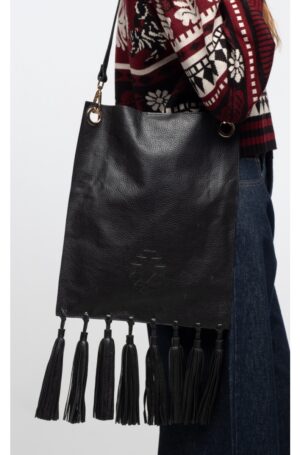 PEACE AND CHAOS KARMA TASSEL TOTE BAG - Leather