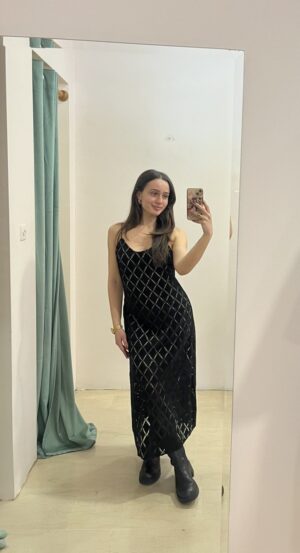 Strappy Lace Dress Black