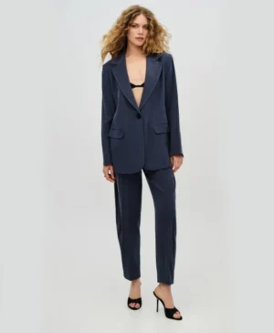 ACCESS Elastic-Waist Carrot Pants BLUE