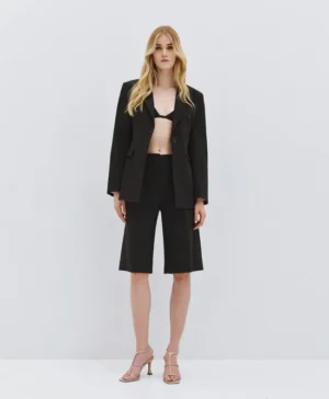 ACCESS High-Waisted Bermuda Shorts BLACK