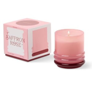 PADDYWAX Stacked Soy Wax Candle in Glass Jar – Saffron Rose (198g)