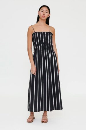 WILD PONY Long dress with Grimaud Black print