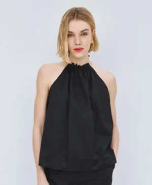 ACCESS Halter Top with Metallic Detail BLACK