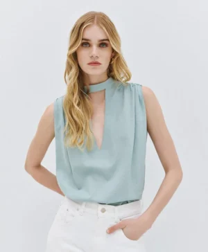 ACCESS Top with Cut-Out and Shirring MINT