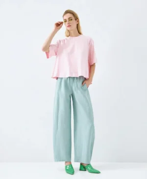 ACCESS Elastic-Waist Barrel Pants MINT