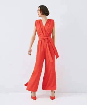 ACCESS Wrap Jumpsuit with Belt CORAL