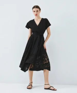 ACCESS BRODERIE WRAP DRESS