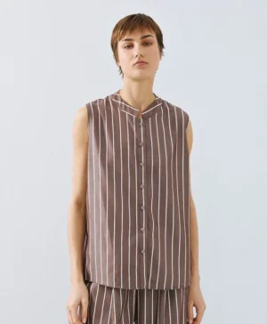 ACCESS Striped Sleeveless Shirt
