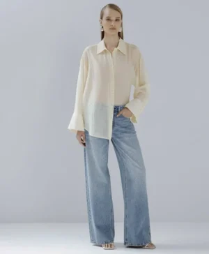 ACCESS RHINESTONE DENIM JEANS BLUE