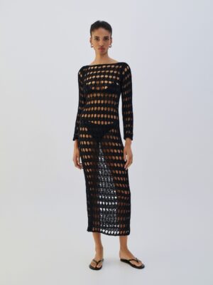 COMBOS Dress Maxi Open Back Net