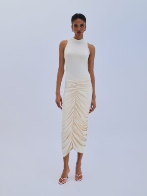 COMBOS Dress Maxi Gather IVORY