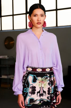 PEACE AND CHAOS FRAGILITY SHIRT - Viscose LILAC