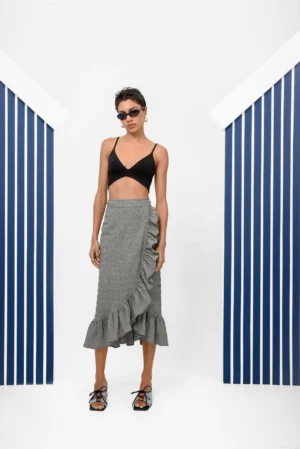 ARPYES FIESTA WRAP SKIRT BLACK