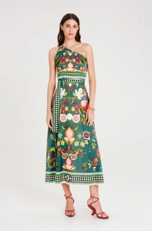 PEACE AND CHAOS NECTAR ONE SHOULDER LONG DRESS - Silky