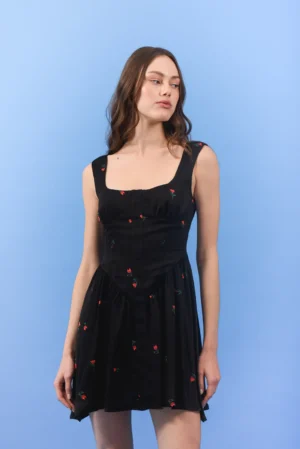 ARPYES RIVIERA MINI DRESS BLACK