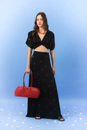 ARPYES RIVIERA LONG SKIRT BLACK