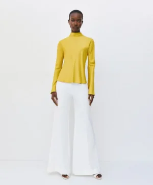 ACCESS Satin blouse with scarf YELLOW